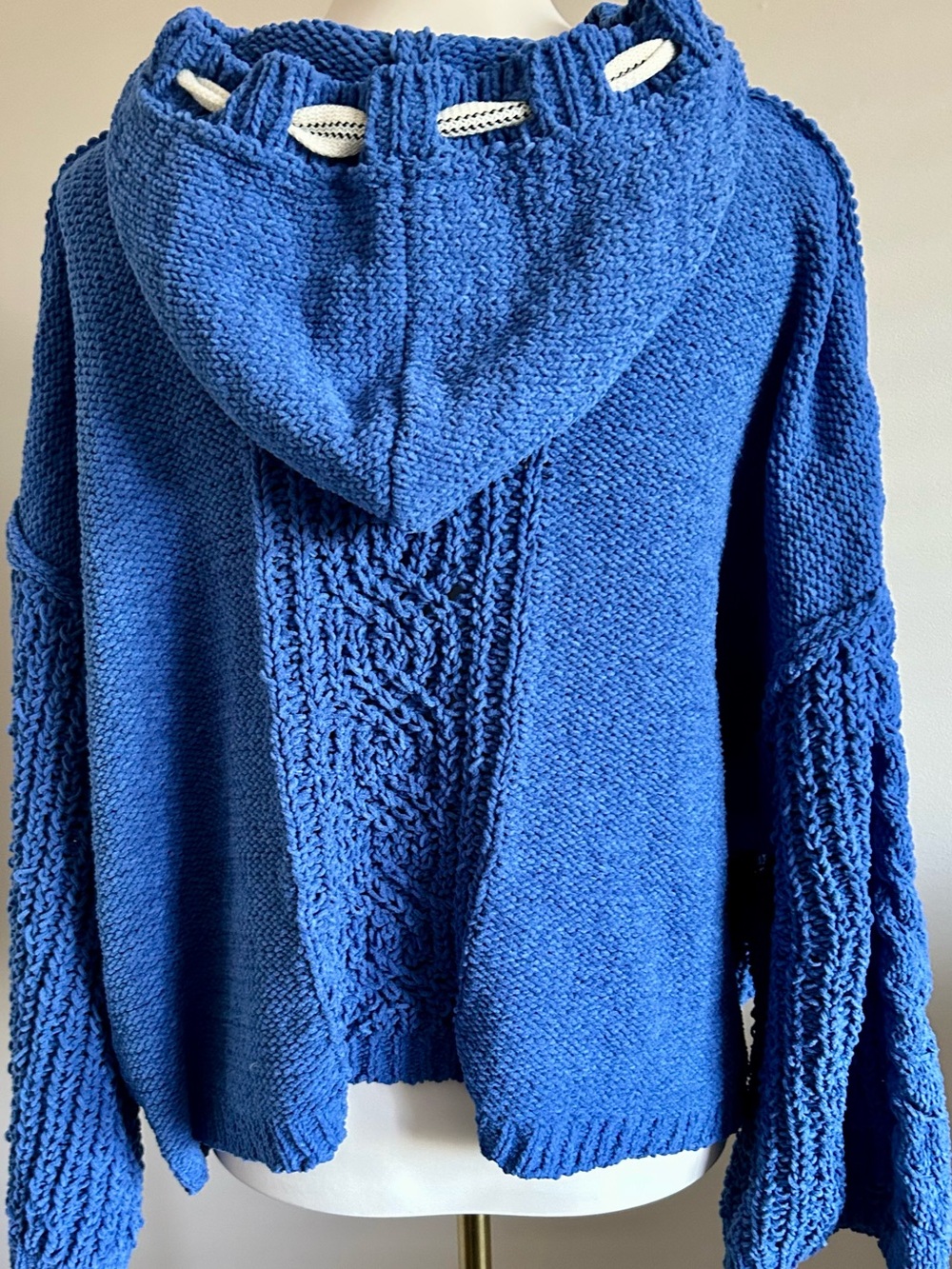 POL Cropped Knit Hoodie